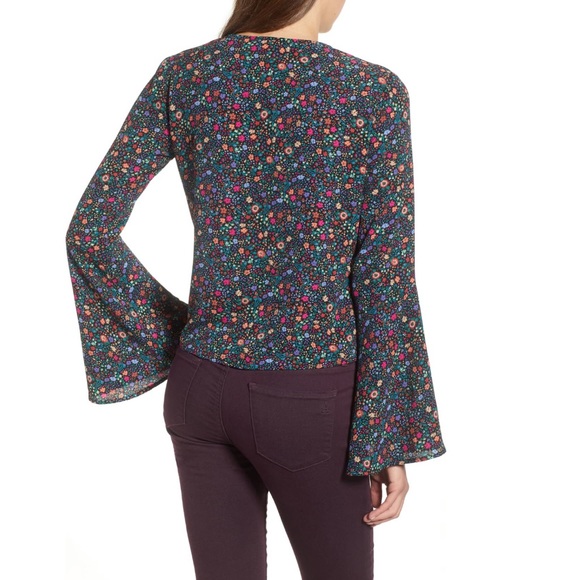 Nordstrom Chloe & Katie bell sleeve wrap blouse - Picture 2 of 7